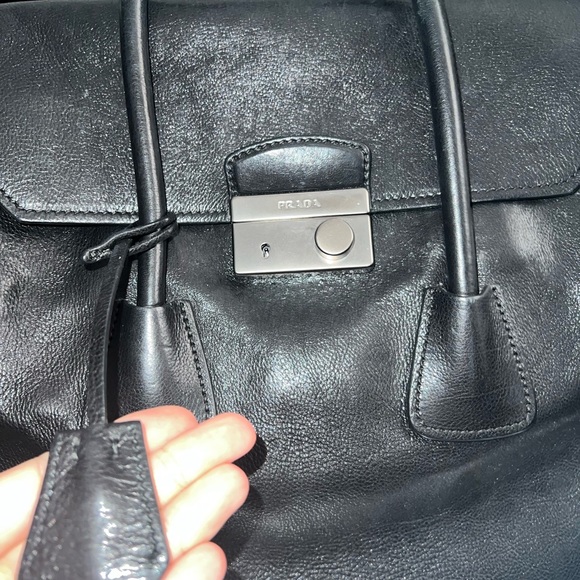 Prada Glace Calf Leather Satchel Bag in Black Nero - Picture 5 of 11